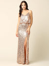 Long Formal Spaghetti Strap Fitted Evening Dress - The Dress Outlet