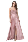Long Formal Spaghetti Straps Beaded Prom Dress - The Dress Outlet