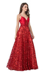 Long Formal Spaghetti Straps Prom Sequins Ball Gown - The Dress Outlet