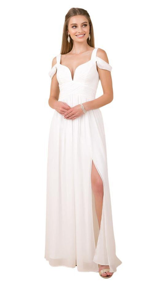 Long Formal Wedding Dress White - The Dress Outlet Nox Anabel