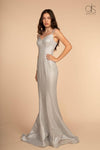 Long Glitter Spaghetti Strap Prom Formal Dress - The Dress Outlet Elizabeth K
