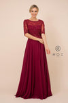 Long Gown With Embellished Bodice Formal Dress - The Dress Outlet Nox Anabel