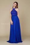 Long High Neck Halter Formal Bridesmaid Dress - The Dress Outlet Nox Anabel