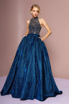 Long High Neck Prom Dress Ball Gown - The Dress Outlet Elizabeth K