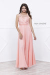 Long Lace Bodice Prom Illusion Dress - The Dress Outlet Nox Anabel