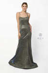 Long Metallic Prom Dress Sexy Evening Gown - The Dress Outlet Nox Anabel