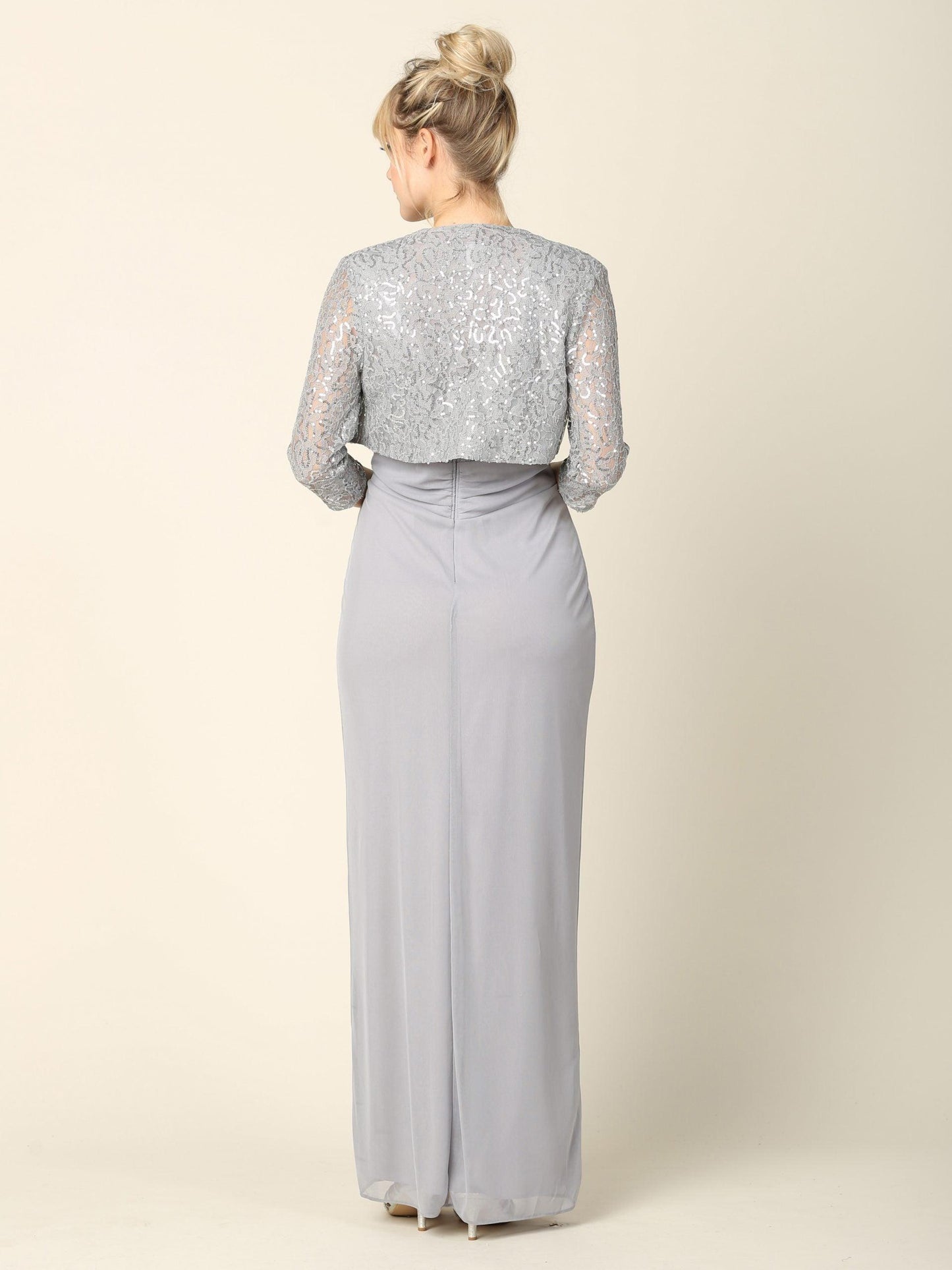 Long Mother of the Bride 2 Piece Formal Bolero Dress - The Dress Outlet