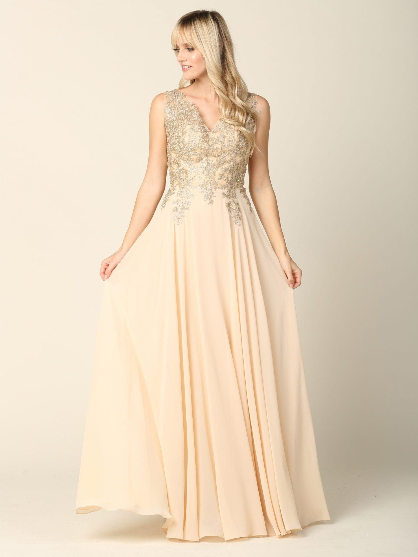 Long Mother of the Bride Chiffon Formal Dress - The Dress Outlet