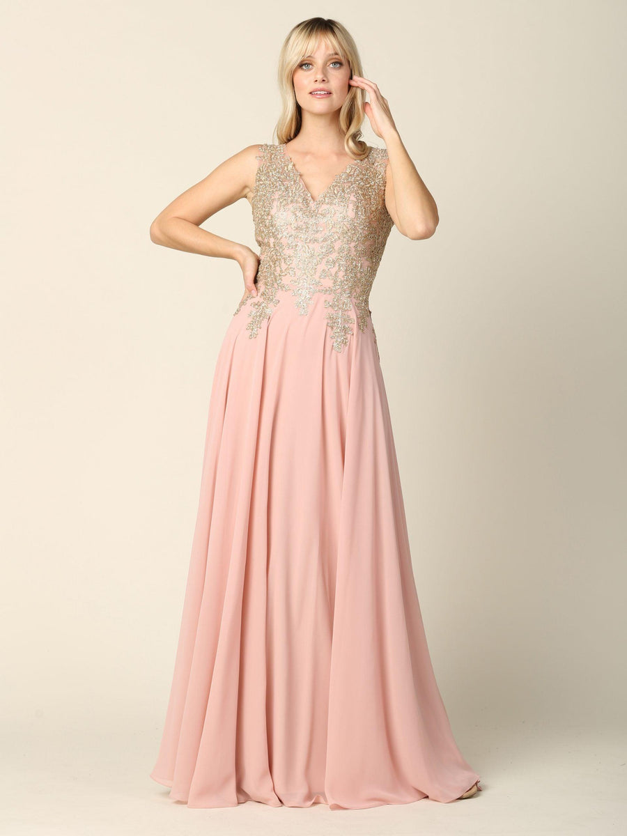 Long Mother of the Bride Chiffon Formal Dress - The Dress Outlet