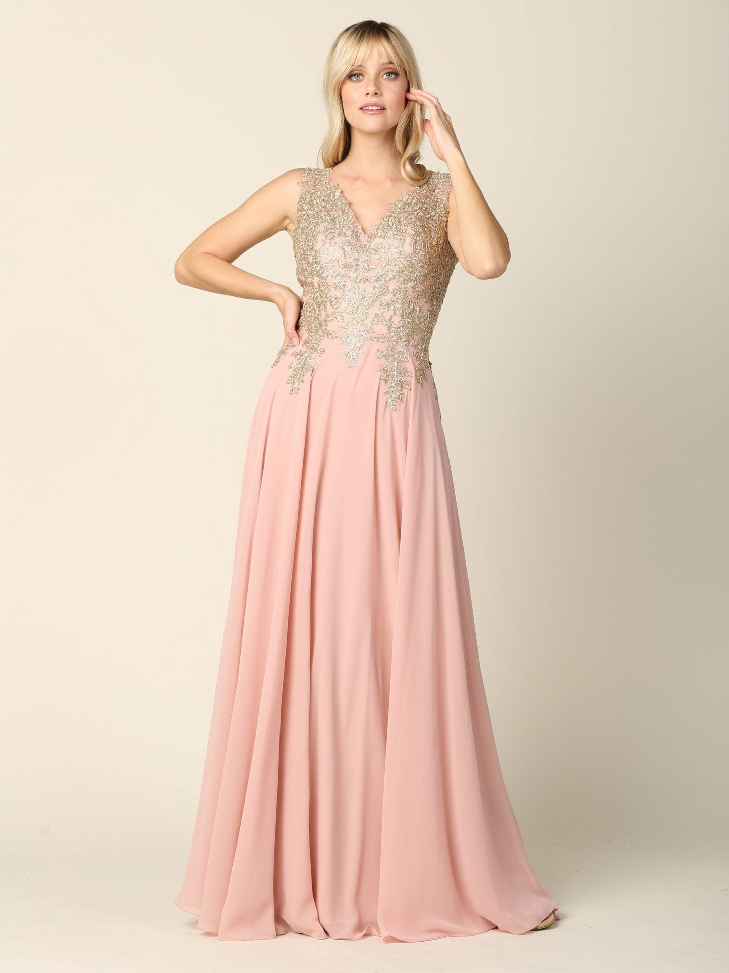 Long Mother of the Bride Chiffon Formal Dress - The Dress Outlet