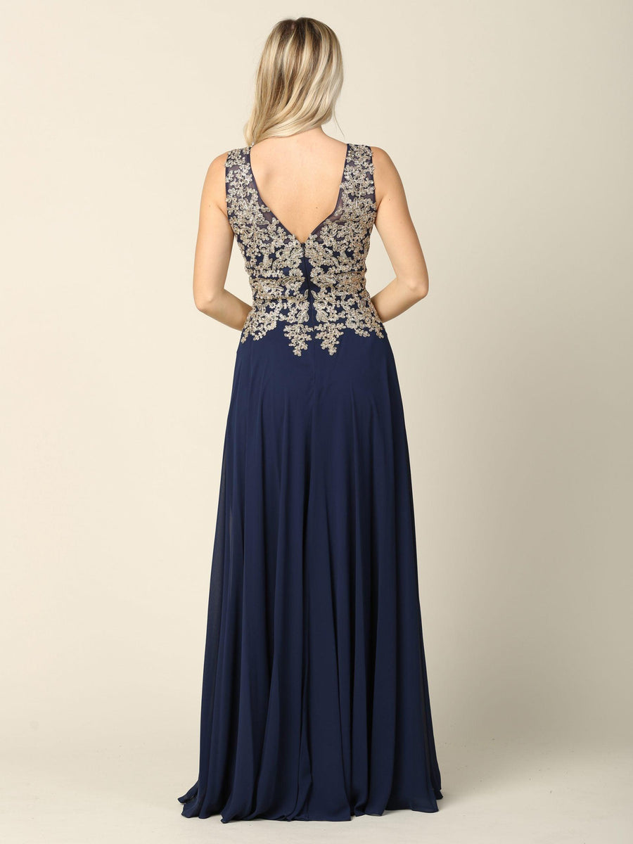 Long Mother of the Bride Chiffon Formal Dress - The Dress Outlet