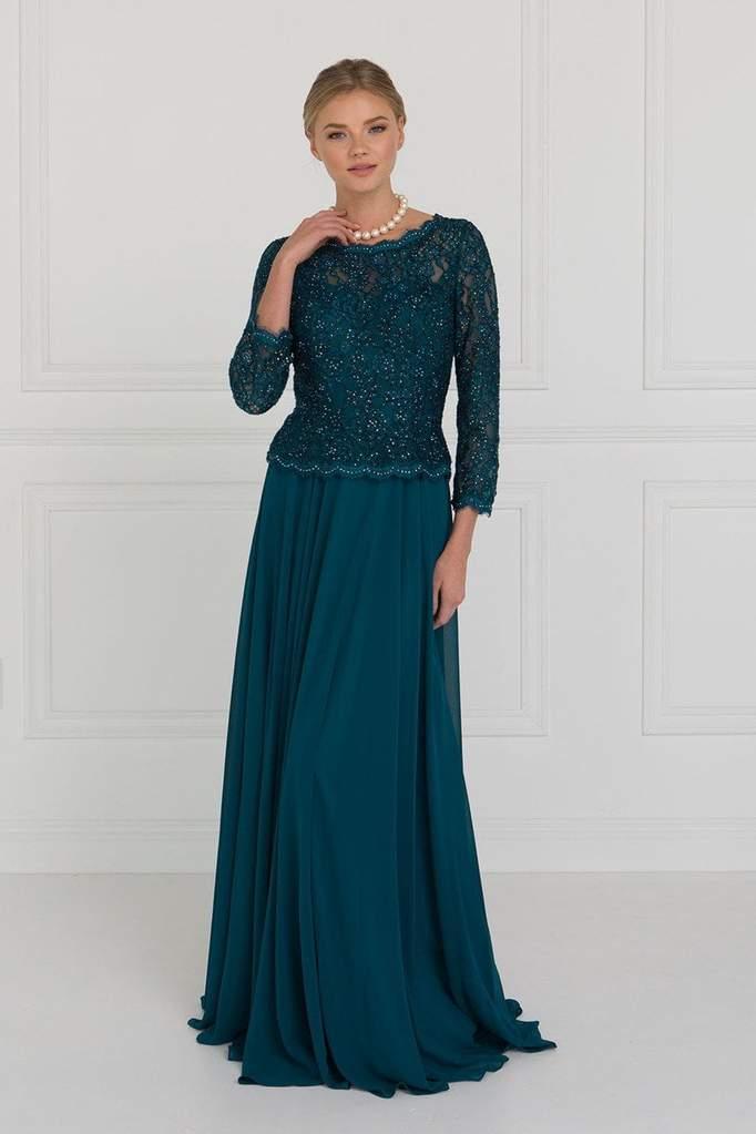 Long Mother of the Bride Dress Formal Gown - The Dress Outlet Elizabeth K
