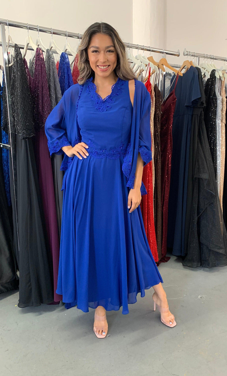 Long Mother of the Bride Dress Size 12 - The Dress Outlet