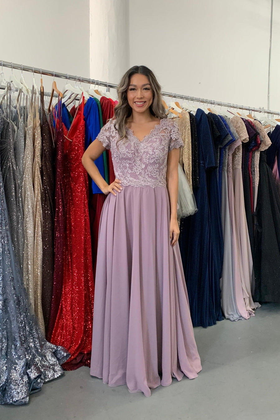 Long Mother of the Bride Dress Size 8 - The Dress Outlet