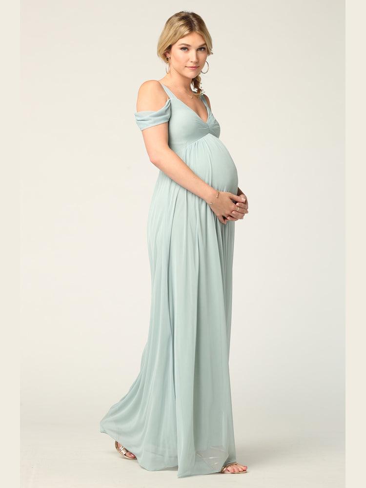 Long Off Shoulder Bridesmaids Dress - The Dress Outlet