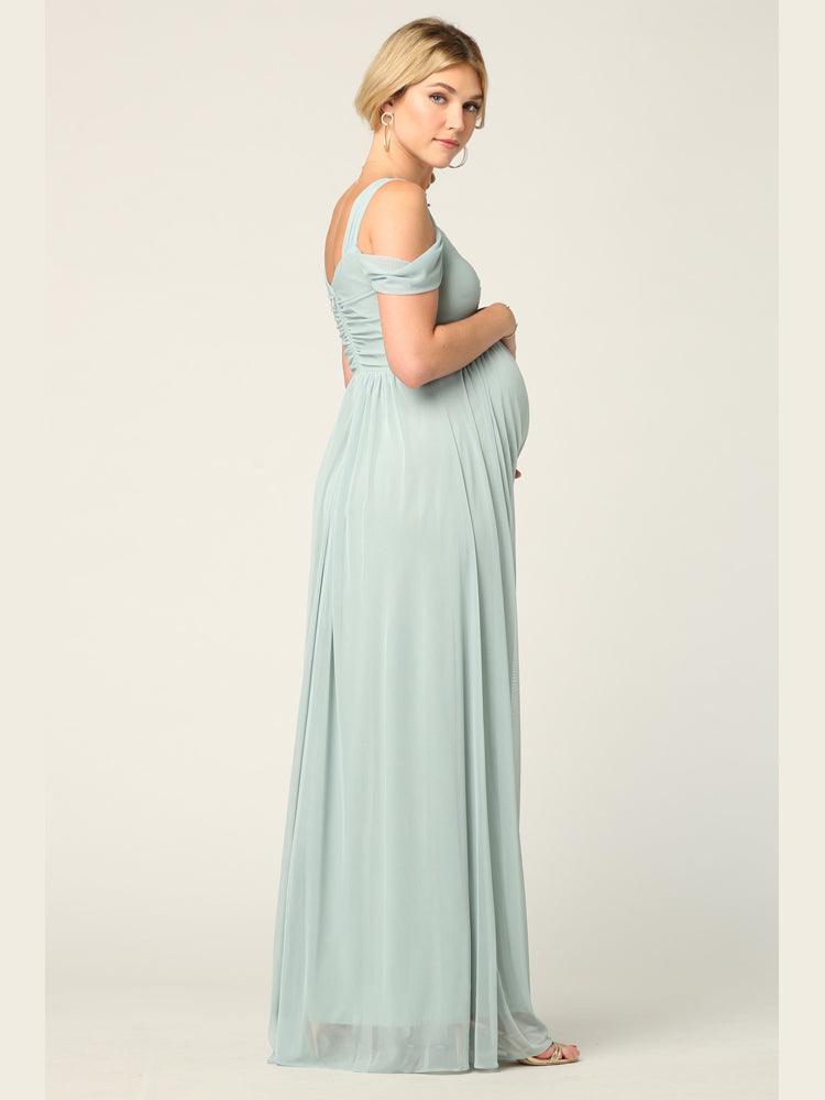 Long Off Shoulder Bridesmaids Dress - The Dress Outlet