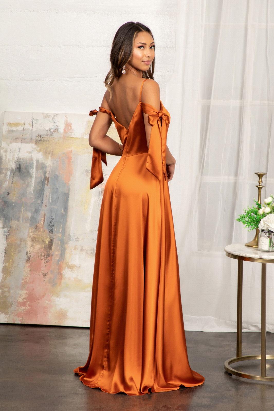 Long Off Shoulder Formal Bridesmaid Dress - The Dress Outlet