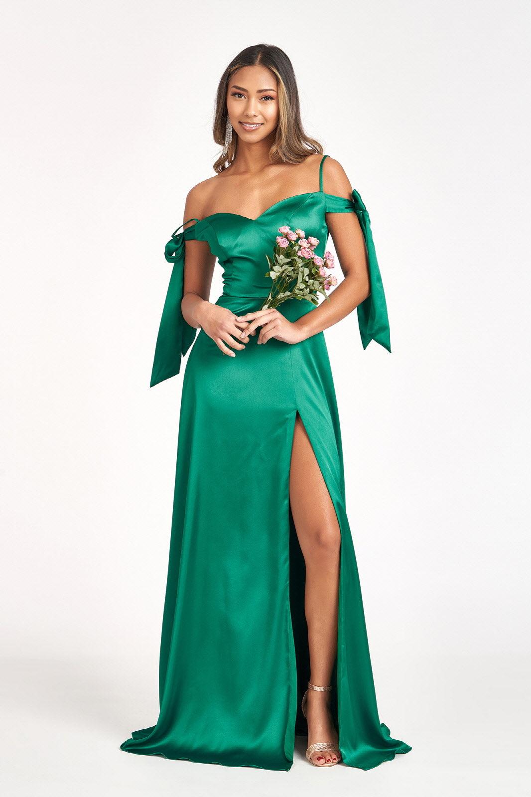 Long Off Shoulder Formal Bridesmaid Dress - The Dress Outlet
