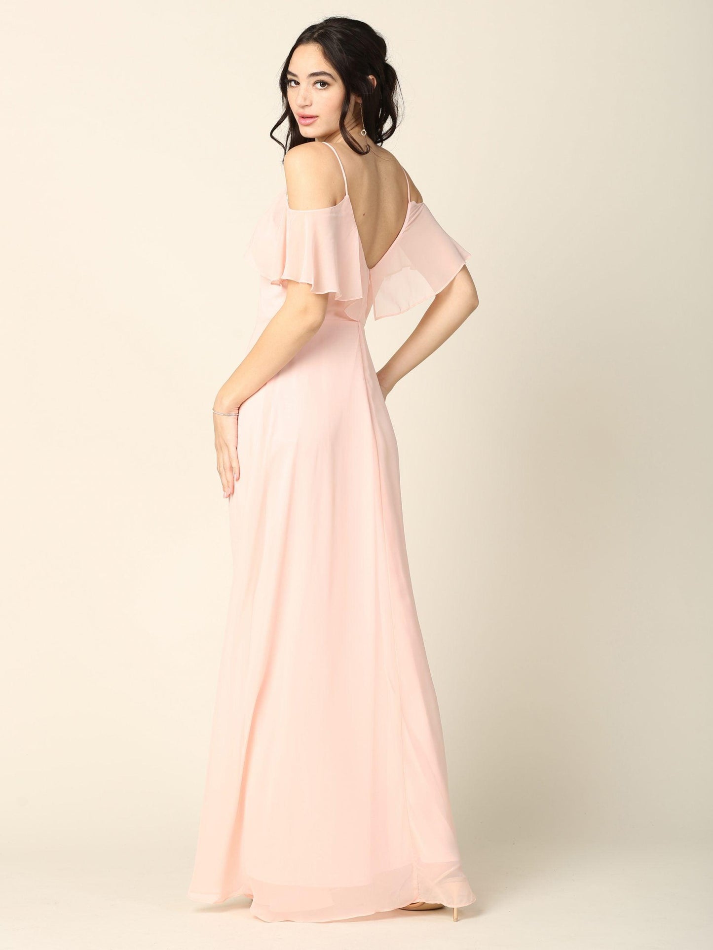 Long Off Shoulder Formal Bridesmaids Dress - The Dress Outlet