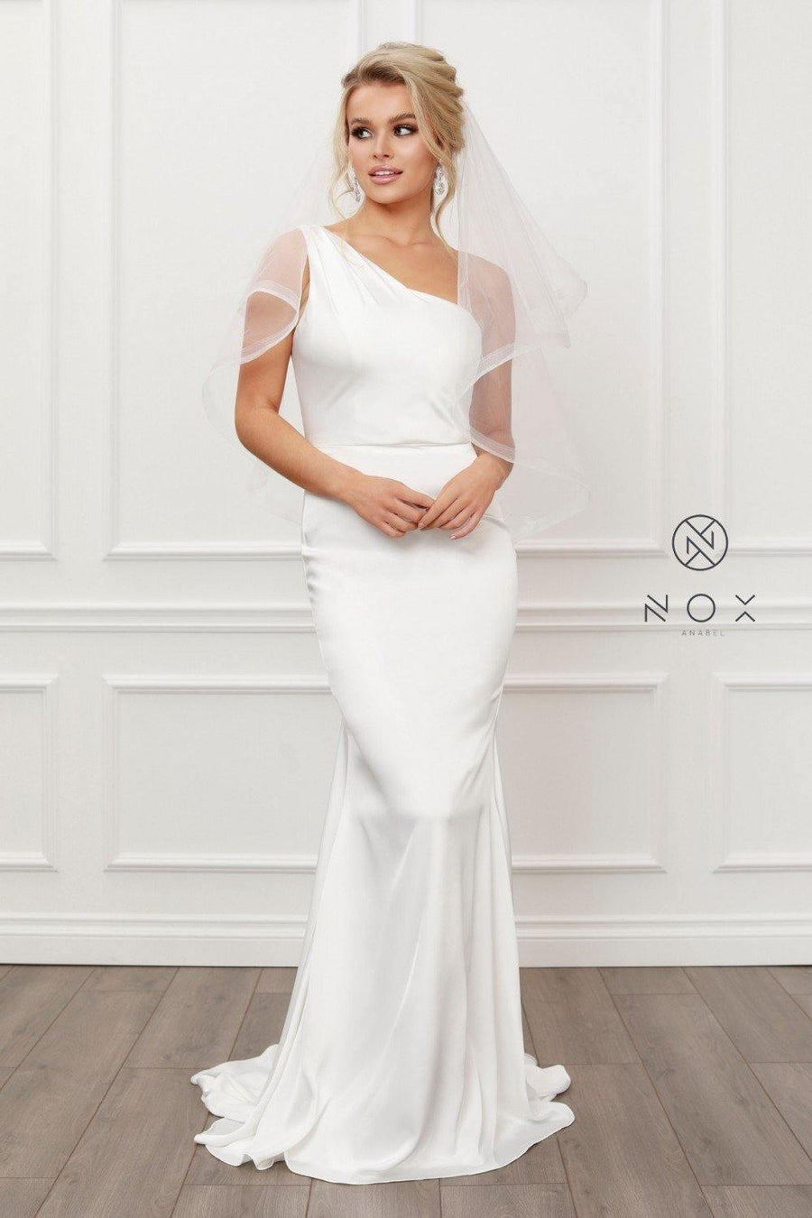 Long Off Shoulder Wedding Dress Sale - The Dress Outlet