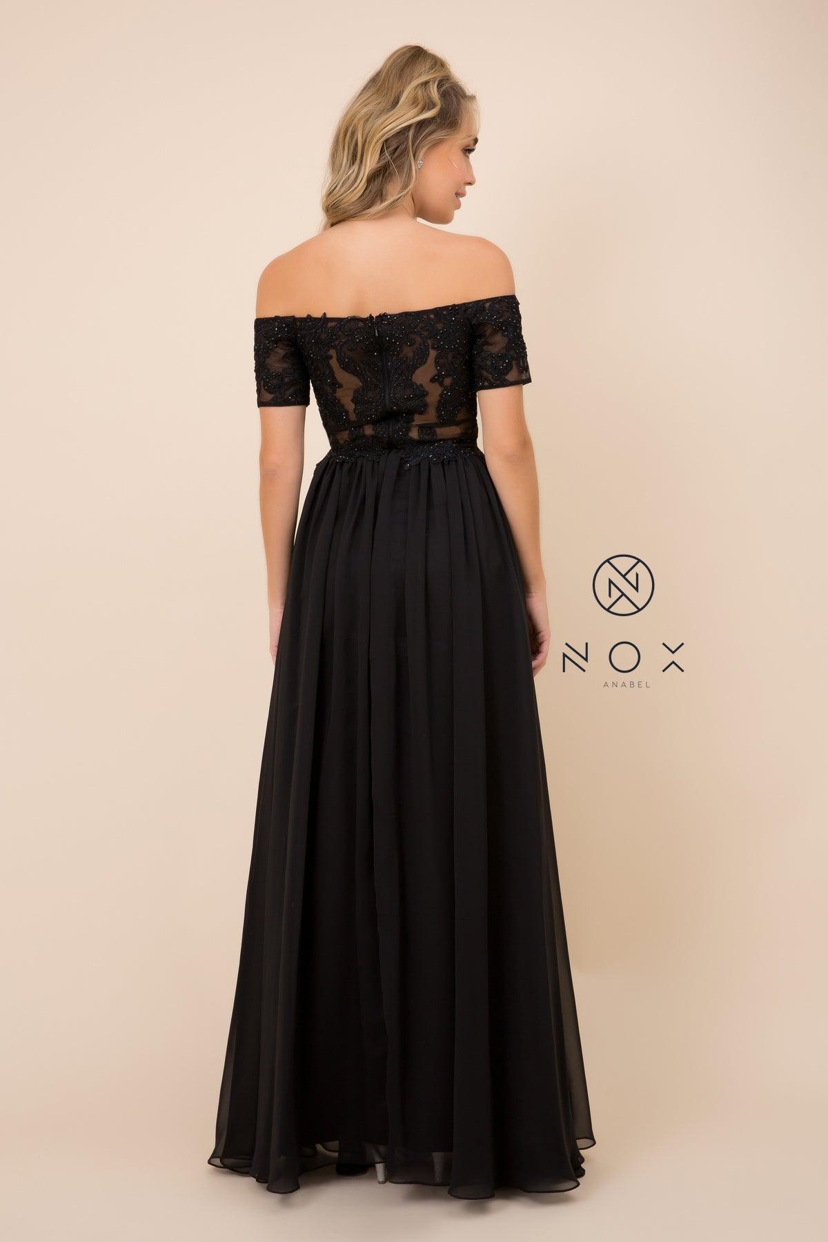 Long Off The Shoulder Prom Dress - The Dress Outlet Nox Anabel