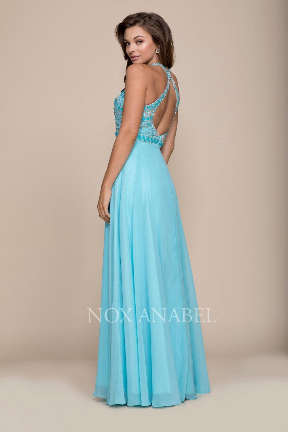 Long Open Back Prom Dress Evening Gown - The Dress Outlet