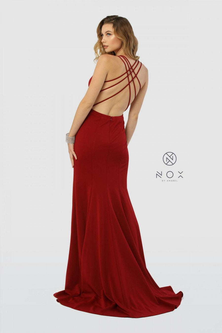 Long Open Back Prom Evening Dress - The Dress Outlet Nox Anabel