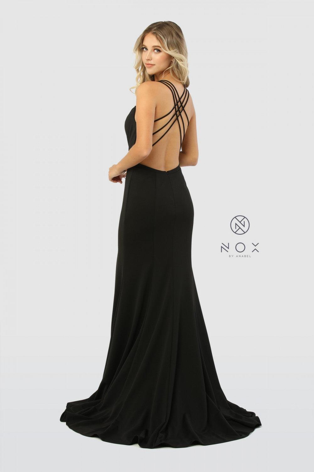 Long Open Back Prom Evening Dress - The Dress Outlet Nox Anabel