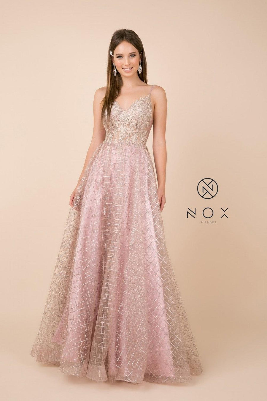 Long Prom Sleeveless Dress Evening Gown - The Dress Outlet Nox Anabel