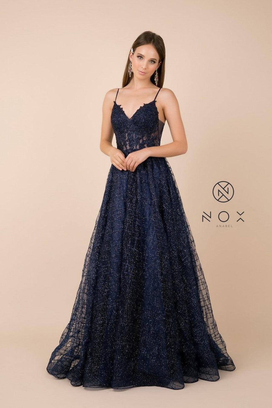 Long Prom Sleeveless Dress Evening Gown - The Dress Outlet Nox Anabel