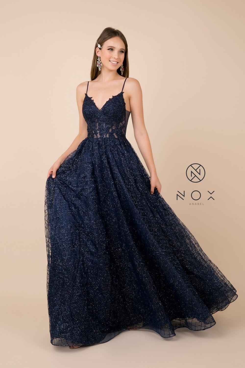 Long Prom Sleeveless Dress Evening Gown - The Dress Outlet Nox Anabel