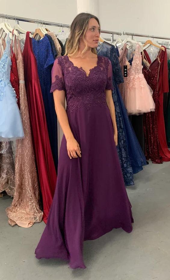 Long Short Sleeve Mother of the Bride Dress Sale - The Dress Outlet