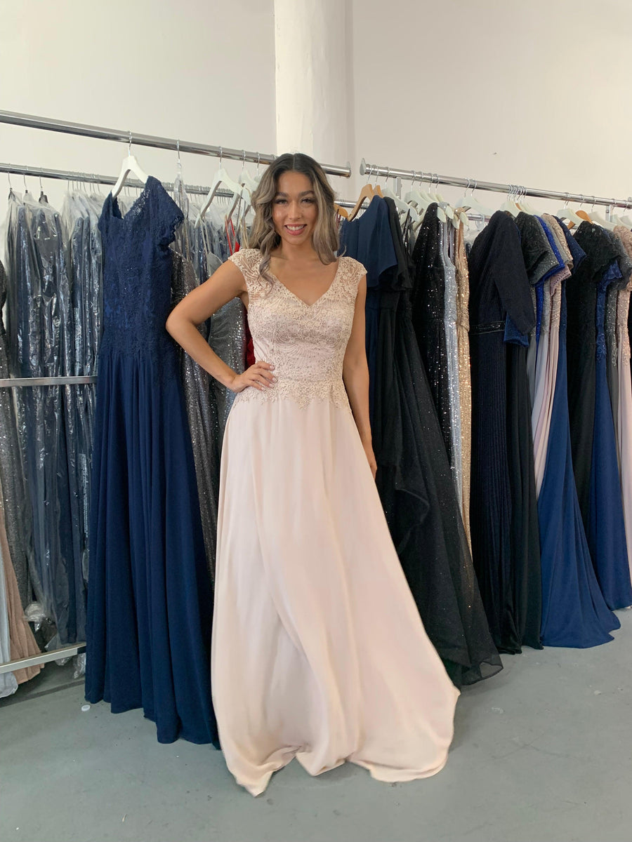 Long Simple Wedding Dress Size 8 - The Dress Outlet