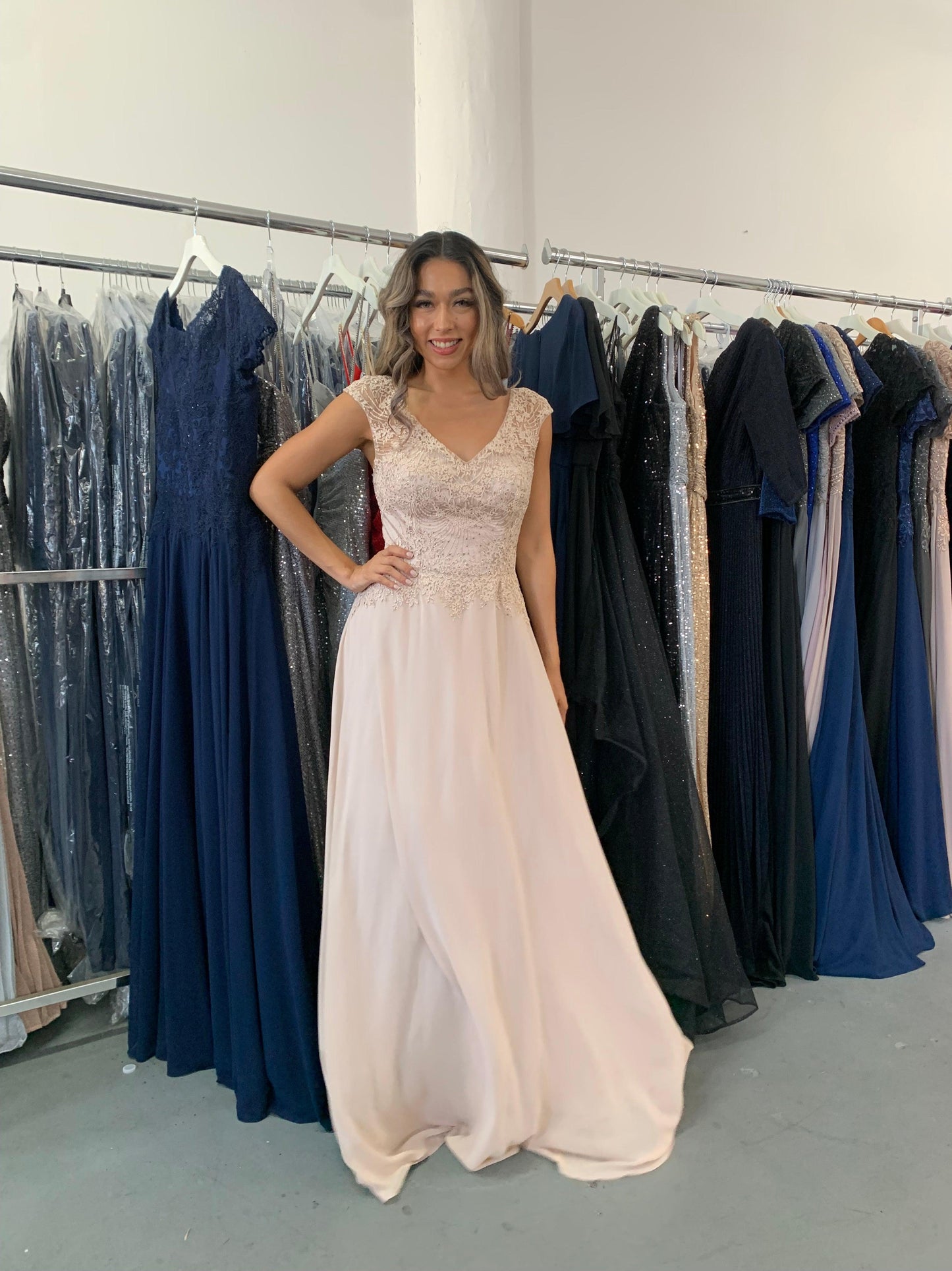 Long Simple Wedding Dress Size 8 - The Dress Outlet