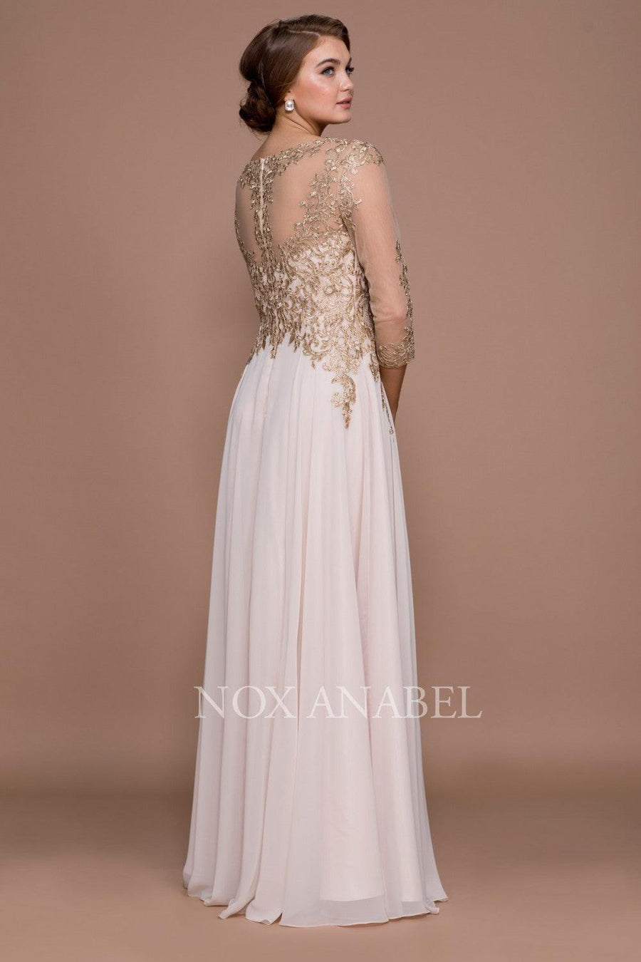 Long Sleeve Formal Mother of the Bride Dress - The Dress Outlet Nox Anabel