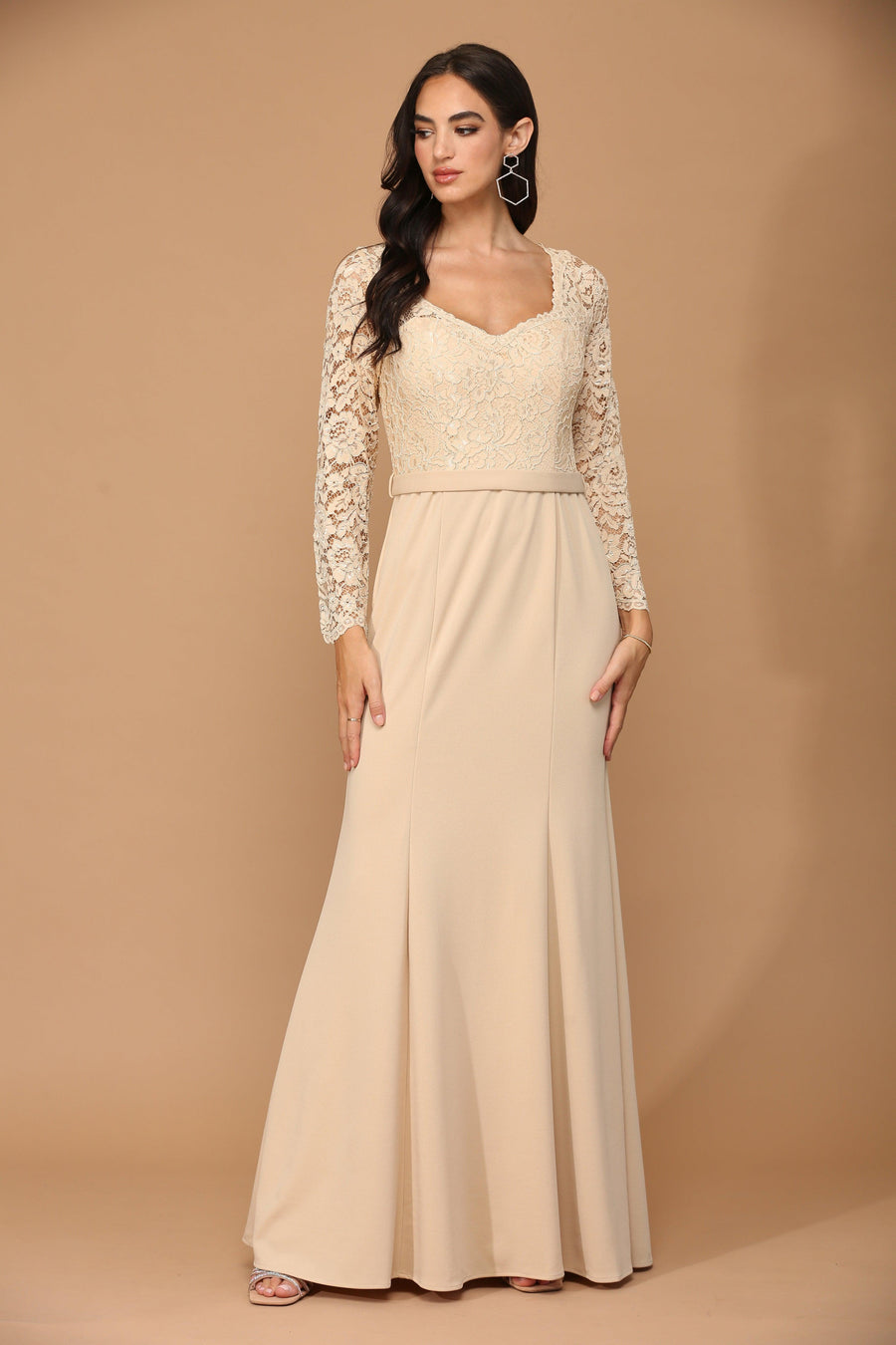 Long Sleeve Mother of the Bride Formal Dress