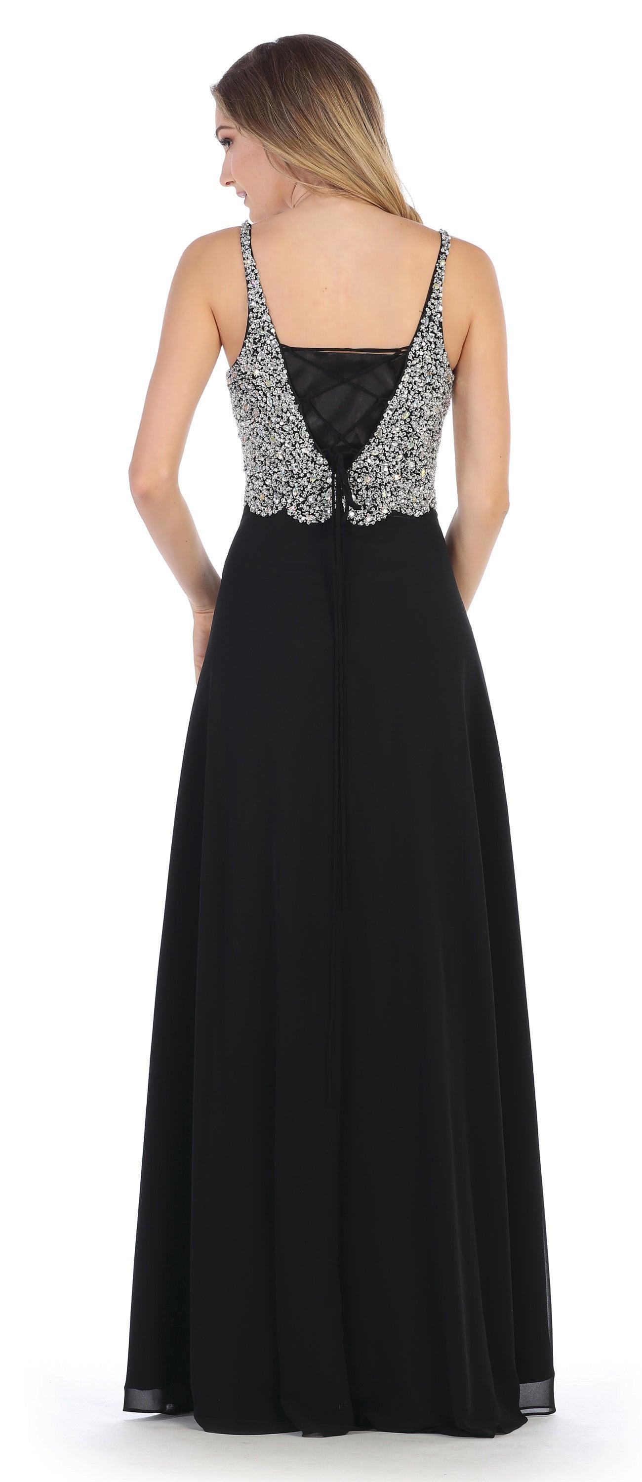 Long Sleeveless Formal Chiffon Dress - The Dress Outlet