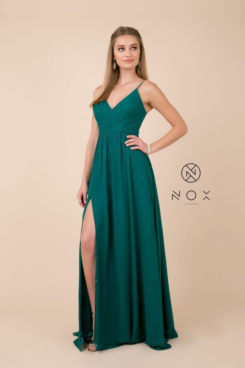 Long Sleeveless Formal Dress Bridesmaid Green