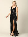 Long Sleeveless Formal Fitted Sequins Prom Dress - The Dress Outlet