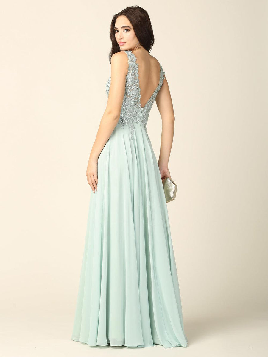 Long Sleeveless Formal Mother of the Bride Dress - The Dress Outlet