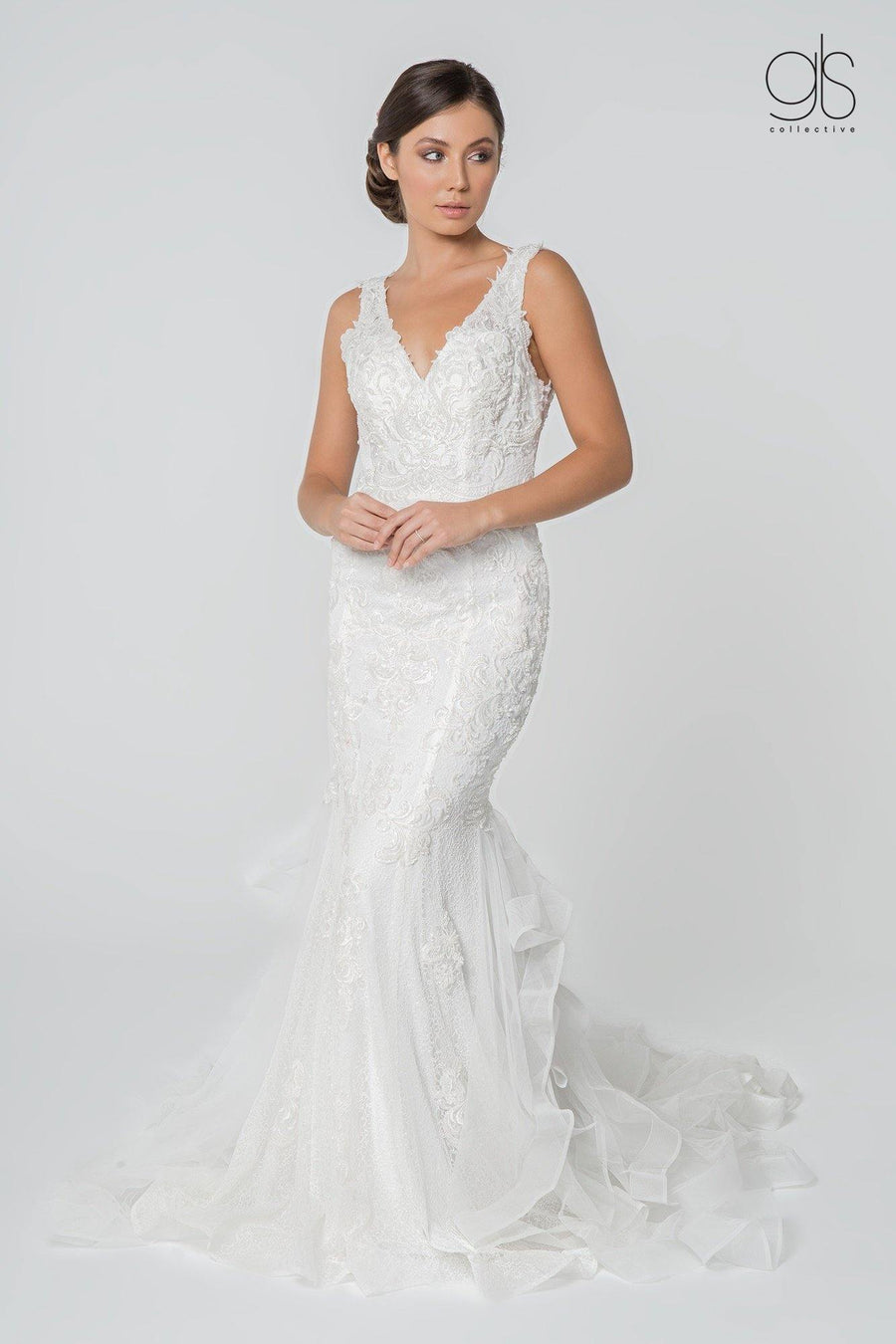 Long Sleeveless Mermaid Wedding Gown - The Dress Outlet Elizabeth K
