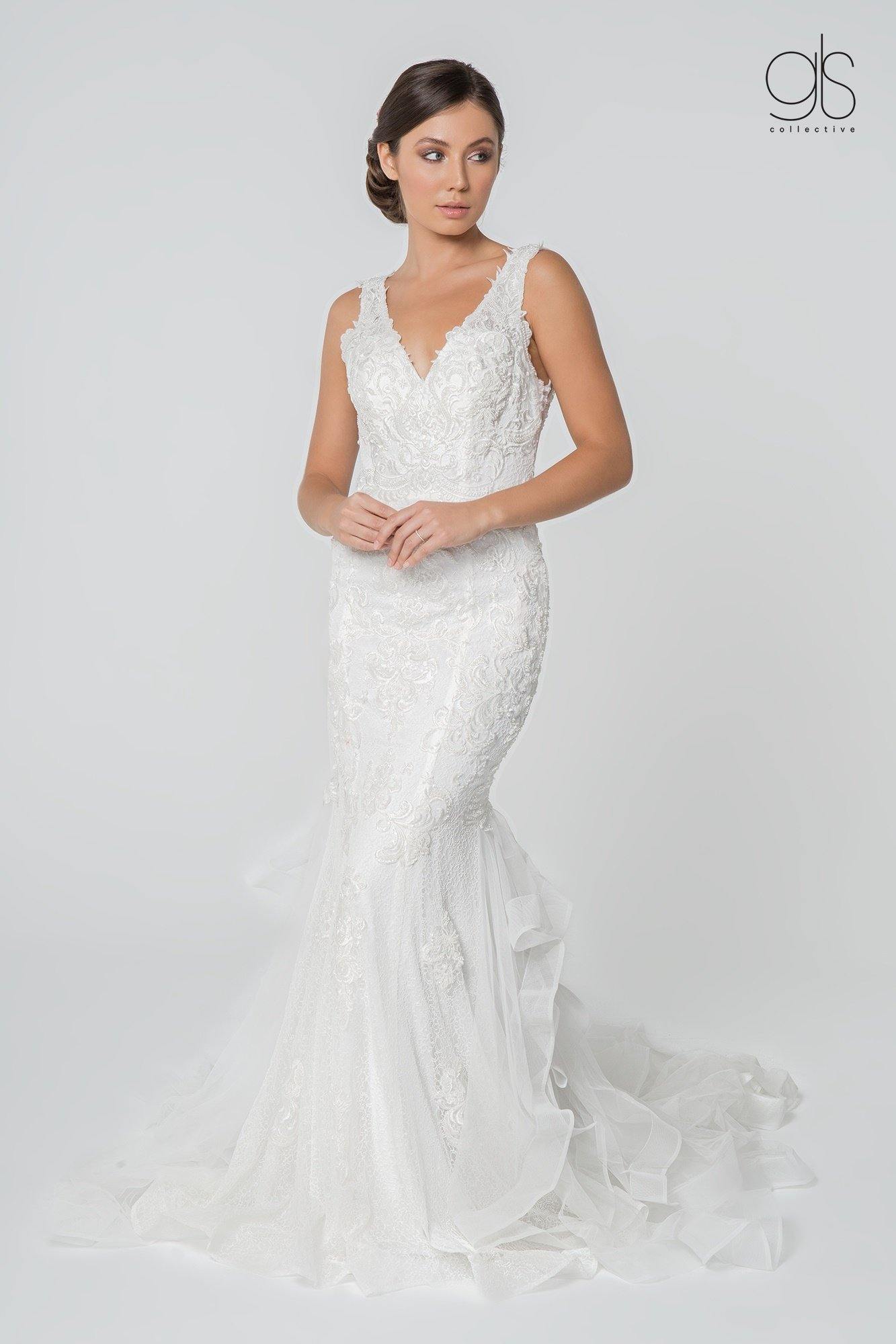 Long Sleeveless Mermaid Wedding Gown - The Dress Outlet Elizabeth K