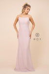 Long Spaghetti Strap Formal Glitter Prom Dress - The Dress Outlet Nox Anabel