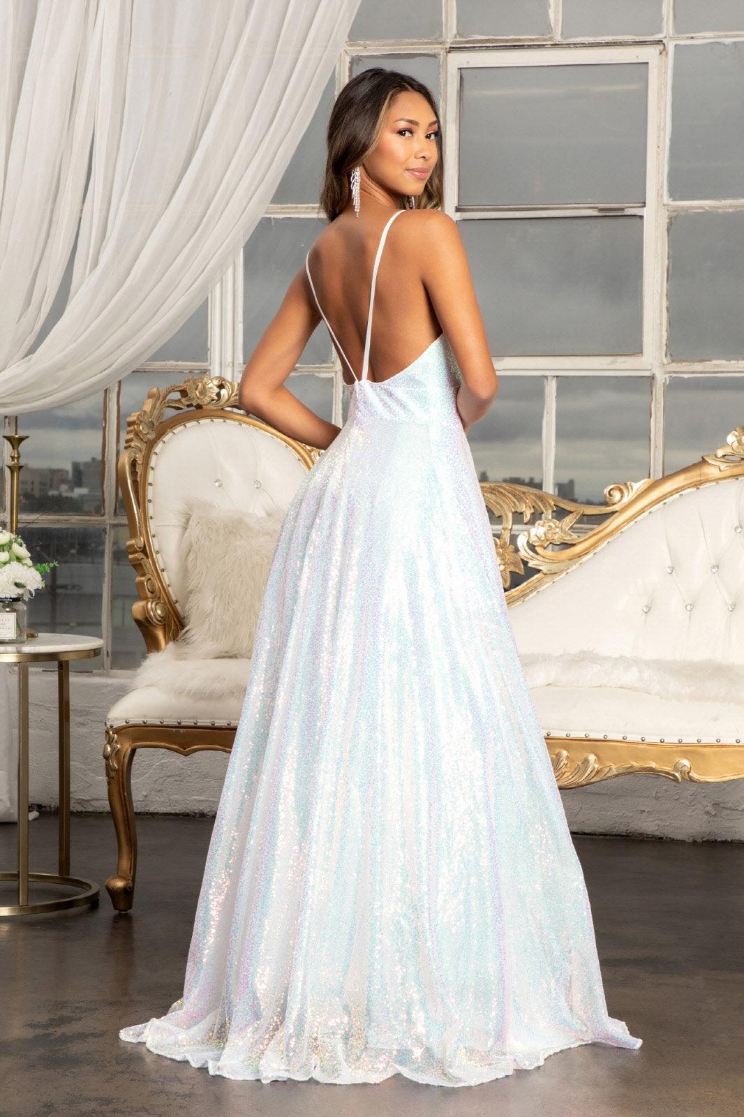 Long Spaghetti Strap Formal Prom Dress - The Dress Outlet