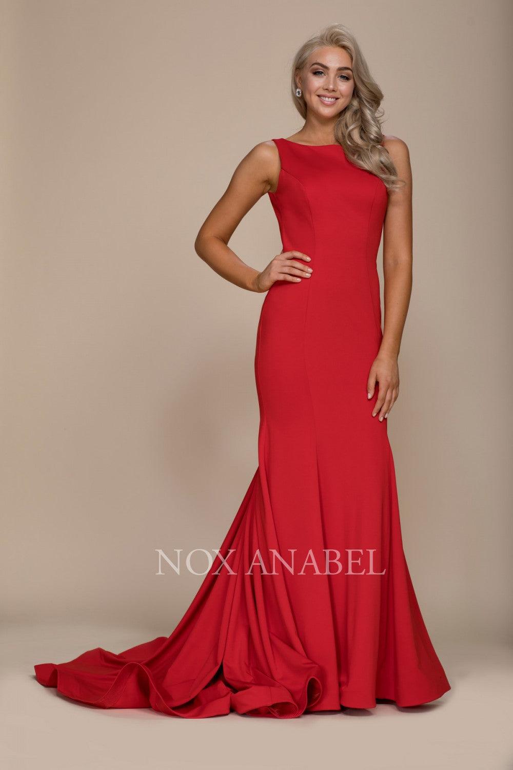 Long V Back Formal Prom Dress Evening Gown - The Dress Outlet Nox Anabel