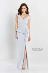 Formal Dresses Long Fit Peplum Formal Evening Dress  Ice Gray
