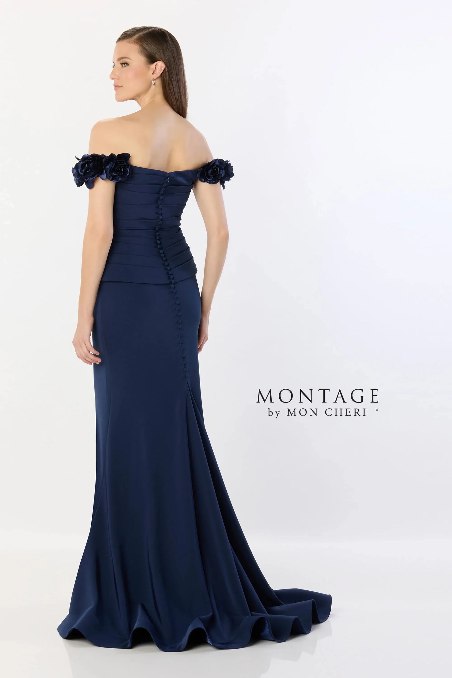 Formal Dresses Pleated Long Formal Mermaid Evening Dress Navy Blue