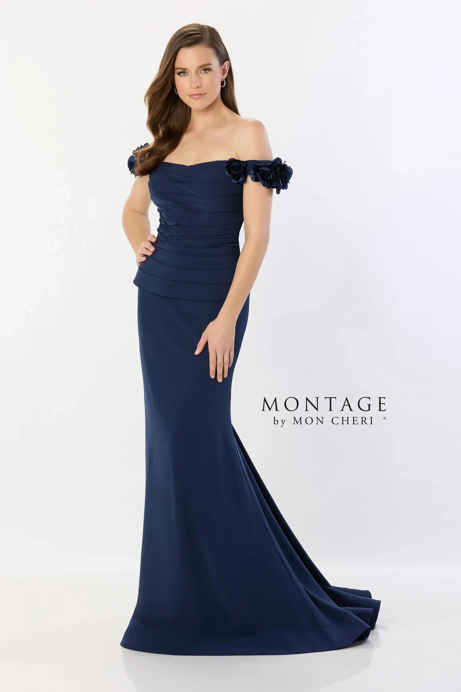 Formal Dresses Pleated Long Formal Mermaid Evening Dress Navy Blue