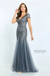 Formal Dresses Long Evening Gown Beaded Formal Dress Gunmetal