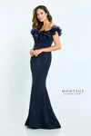 Formal Dresses Mermaid Long Formal Beaded Dress Navy Blue